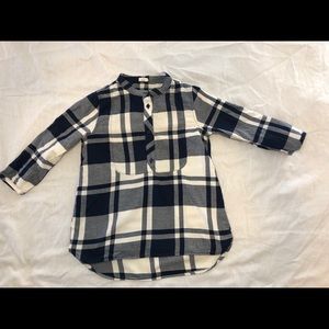 Crew cuts plaid tunic top
